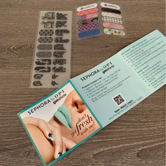 Sephora by OPI Gelshine Black Lace Nail Appliqués Wraps Decals Jamberry - Picture 2 of 2